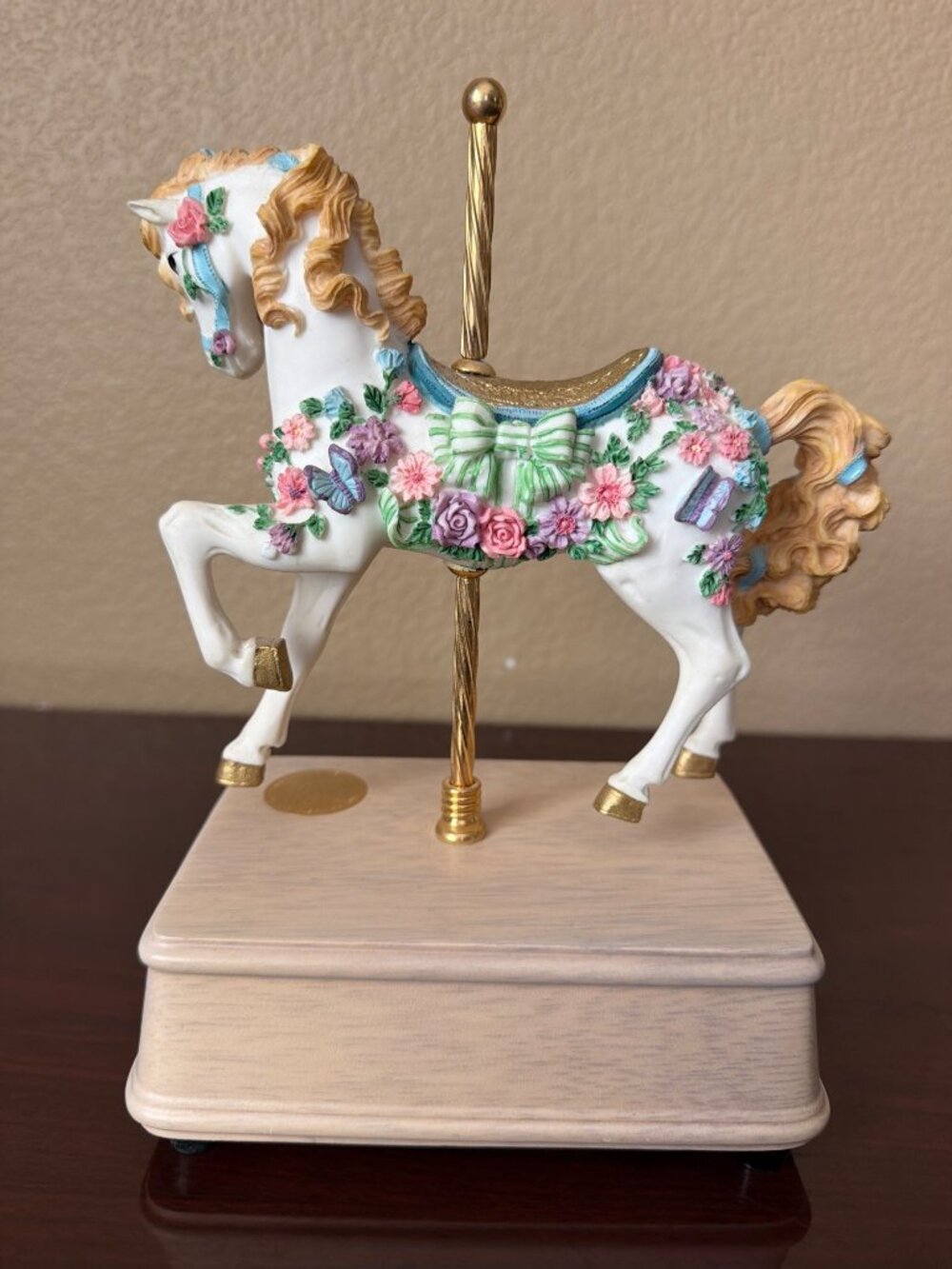 San Francisco Music Box English Garden Carousel Horse 1996 Ltd Ed 0377/4500 - Picture 6 of 16